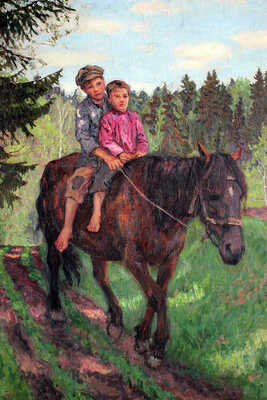 Богданов-Бельский Николай Петрович. Мальчики на лошади 